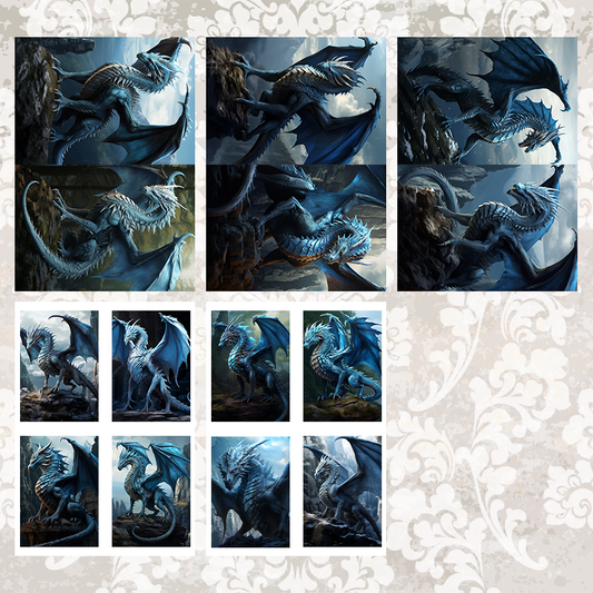 #5A72 POI Print A5 Cardstock Paper Set 10 Pcs Dragon