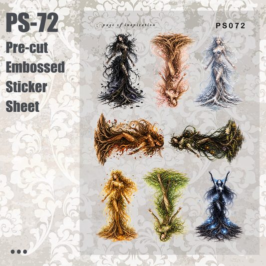 #PS-72 Pre-cut Embossed PET Sticker Sheet