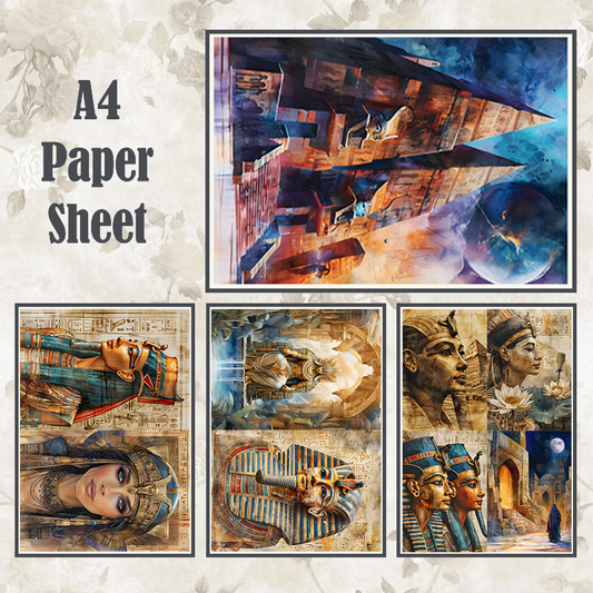 #4A76 POI Print A4 Cardstock Paper Set 4 Pcs