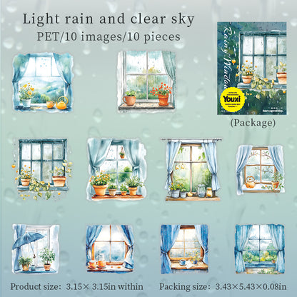 #02554 Rainy outside of Window Series Sticker