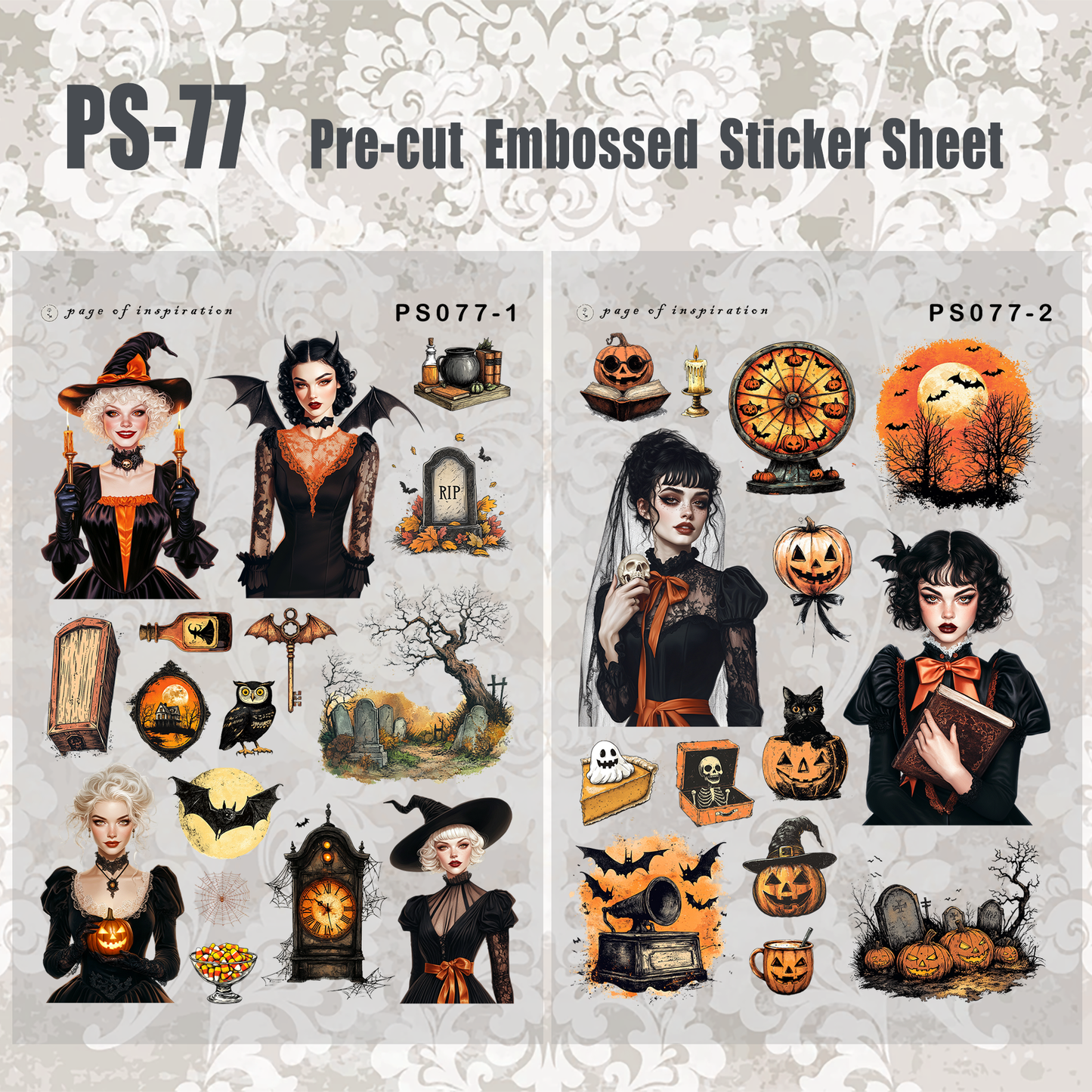 #PS-77 Pre-cut Embossed PET Sticker Sheet