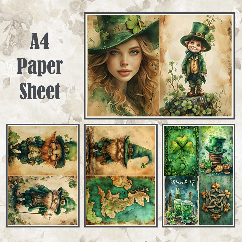 #4A77 POI Print A4 Cardstock Paper Set 4 Pcs