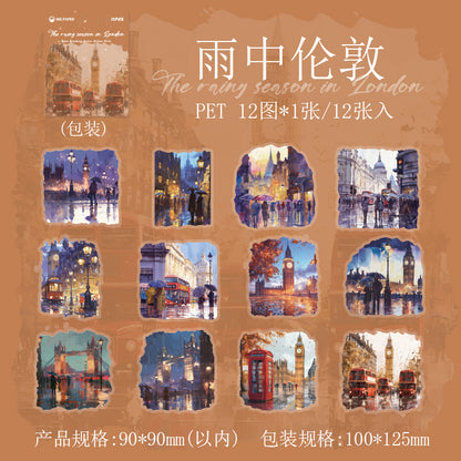 #02109 Walking in the Rain Series Sticker
