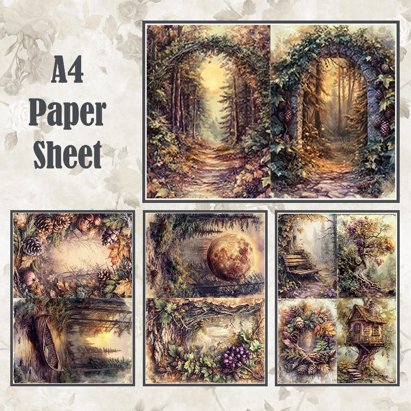 #4A79 POI Print A4 Cardstock Paper Set 4 Pcs
