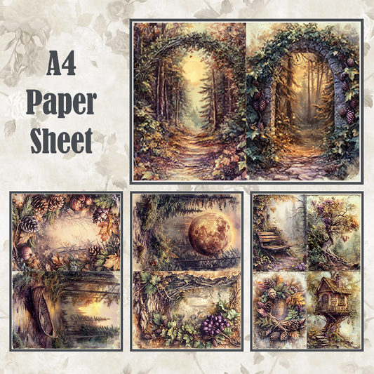 #4A79 POI Print A4 Cardstock Paper Set 4 Pcs