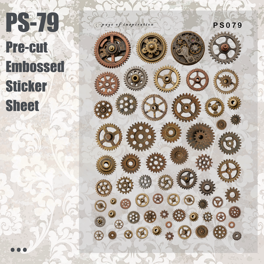 #PS-79 Pre-cut Embossed PET Sticker Sheet