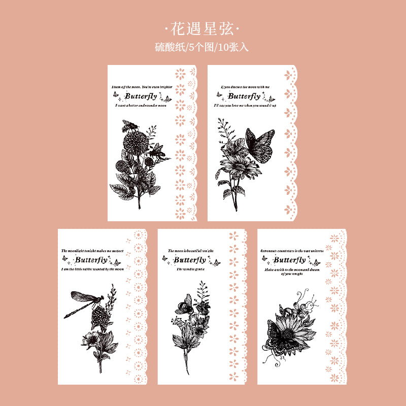 #02092 Lace and Flower Series Material Paper