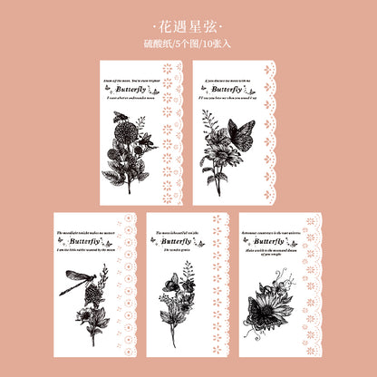 #02092 Lace and Flower Series Material Paper