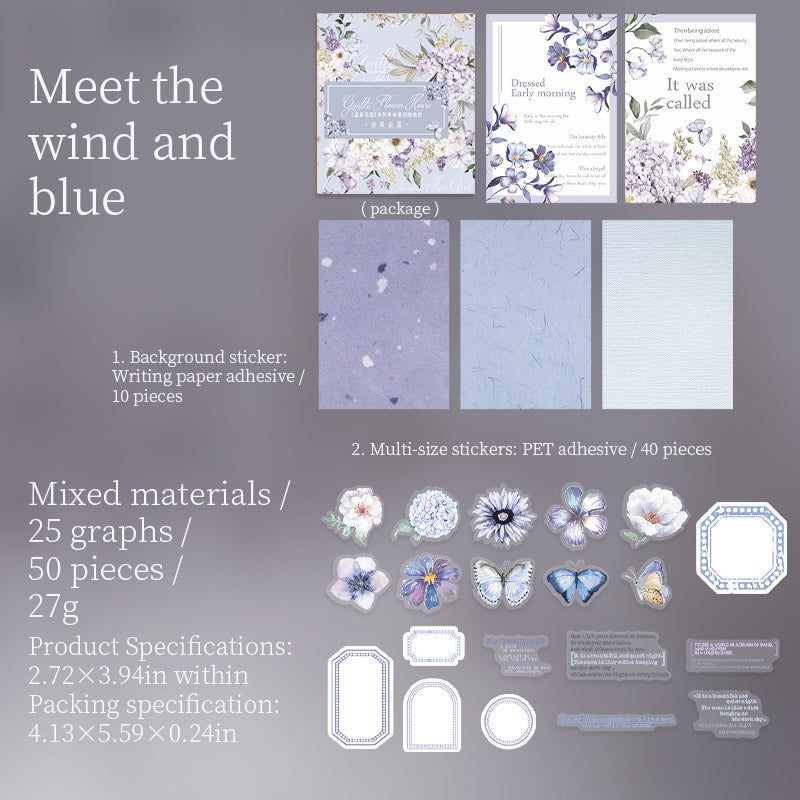 #02480 Flower Background Series Sticker/Paper