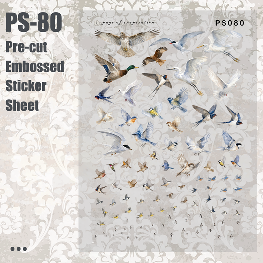 #PS-80 Pre-cut Embossed PET Sticker Sheet