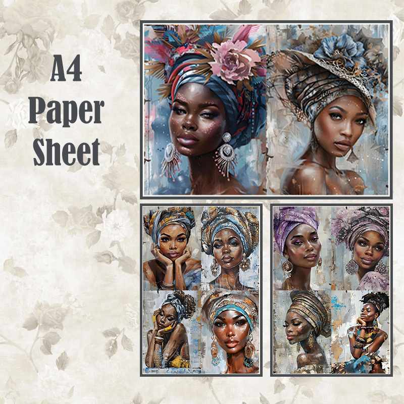 #4A80 POI Print A4 Cardstock Paper Set 4 Pcs