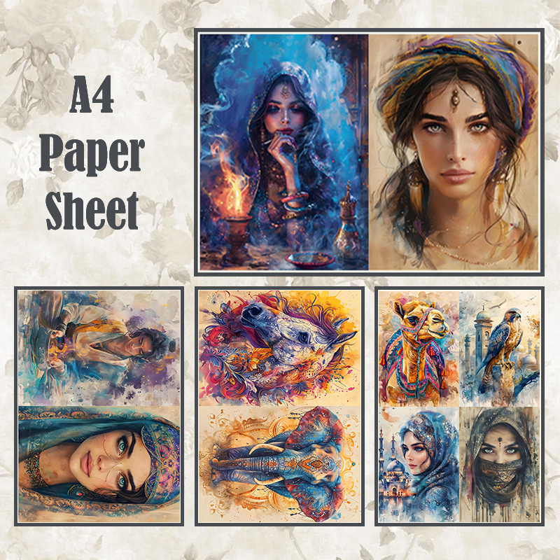 #4A81 POI Print A4 Cardstock Paper Set 4 Pcs