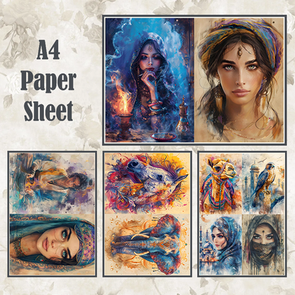 #4A81 POI Print A4 Cardstock Paper Set 4 Pcs