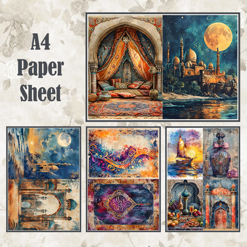 #4A81 POI Print A4 Cardstock Paper Set 4 Pcs