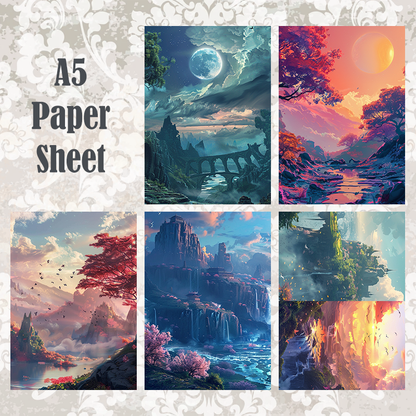 #5A82 POI Print A5 Cardstock Paper Set 10 Pcs