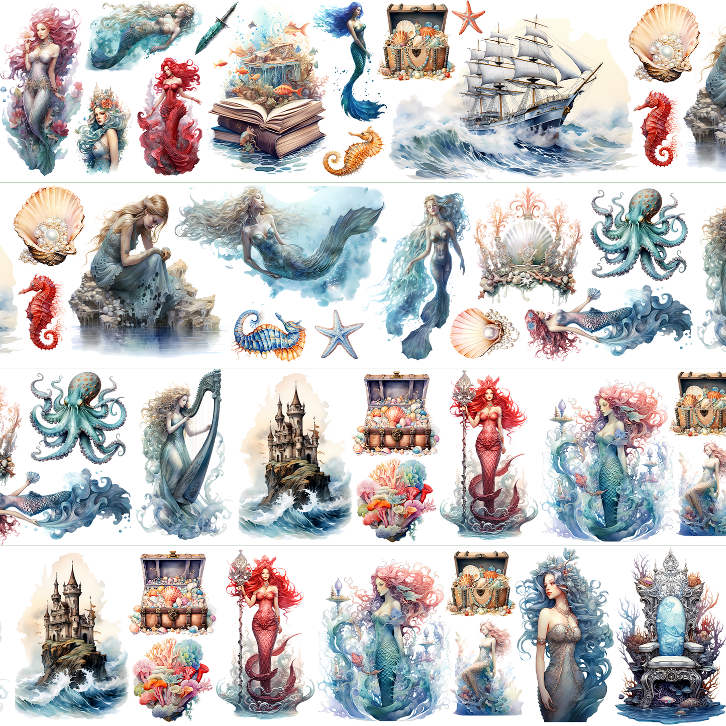 #03171 Customized PET Tape Mermaid