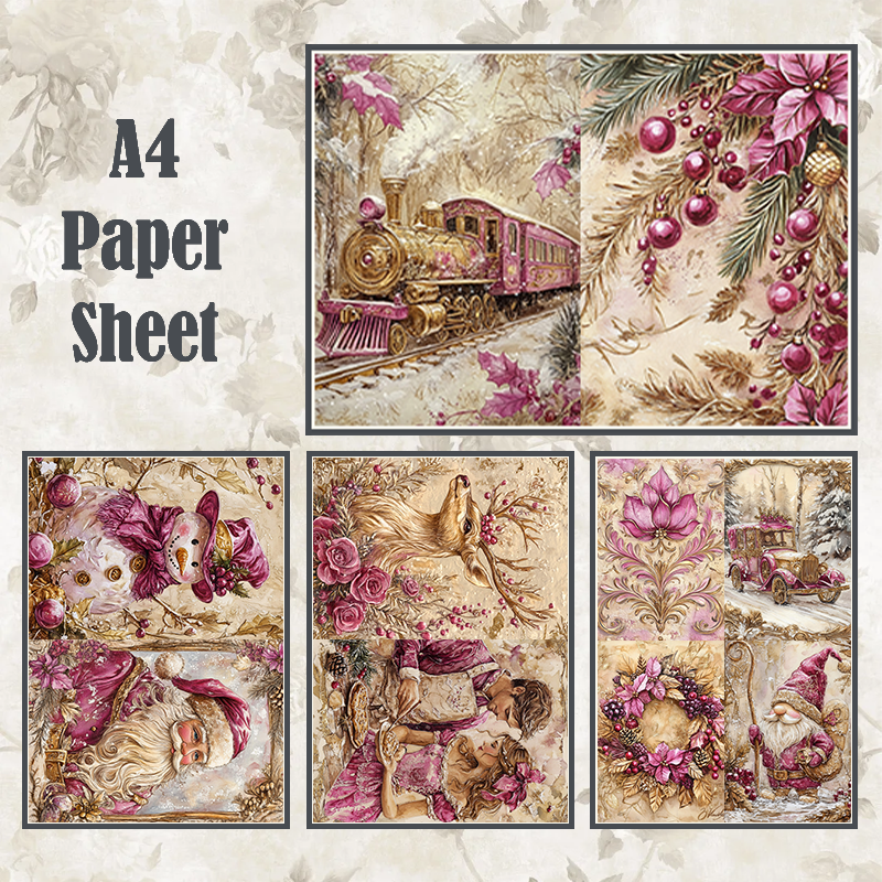 #4A84 POI Print A4 Cardstock Paper Set 4 Pcs