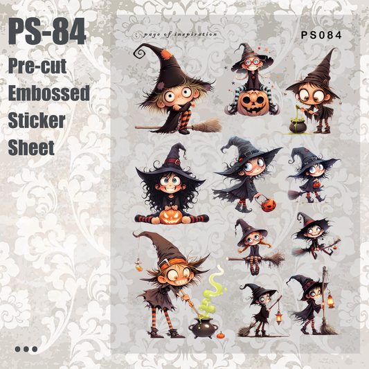 #PS-84 Pre-cut Embossed PET Sticker Sheet