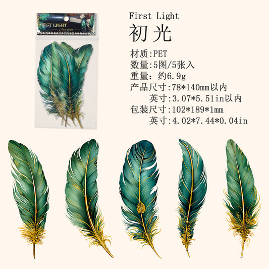 #02529 Vintage Feather Series Sticker