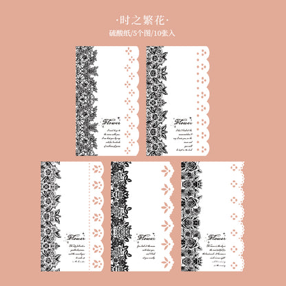 #02092 Lace and Flower Series Material Paper