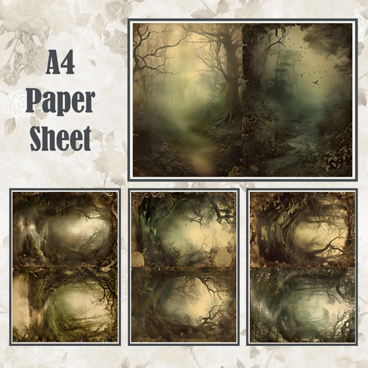 #4A90 POI Print A4 Cardstock Paper Set 4 Pcs