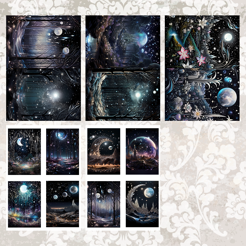 #5A91 POI Print A5 Cardstock Paper Set 10 Pcs