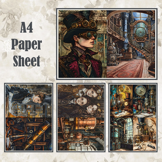 #4A91 POI Print A4 Cardstock Paper Set 4 Pcs