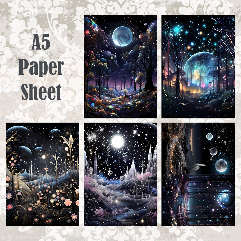 #5A91 POI Print A5 Cardstock Paper Set 10 Pcs