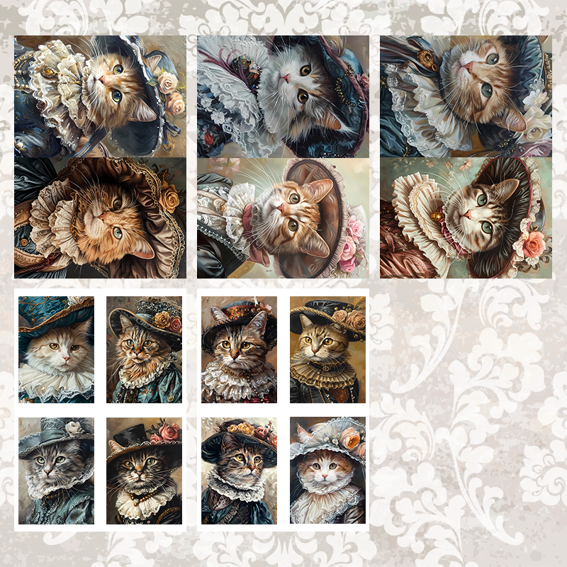 #5A92 POI Print A5 Cardstock Paper Set 10 Pcs Cat
