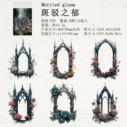 #02537 Gothic Window Frame Series Sticker