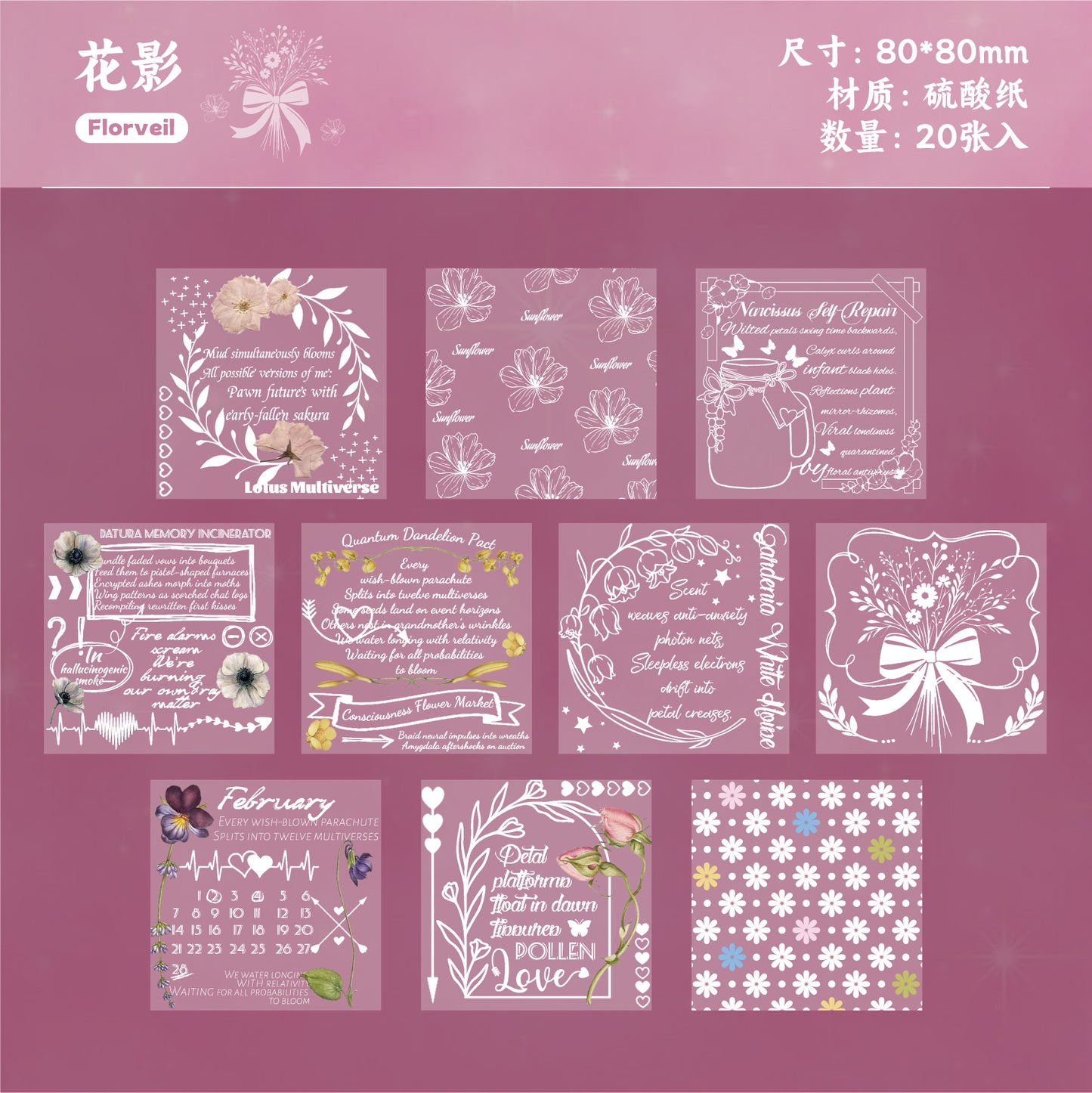 #02137 Retro Words Series Sticker