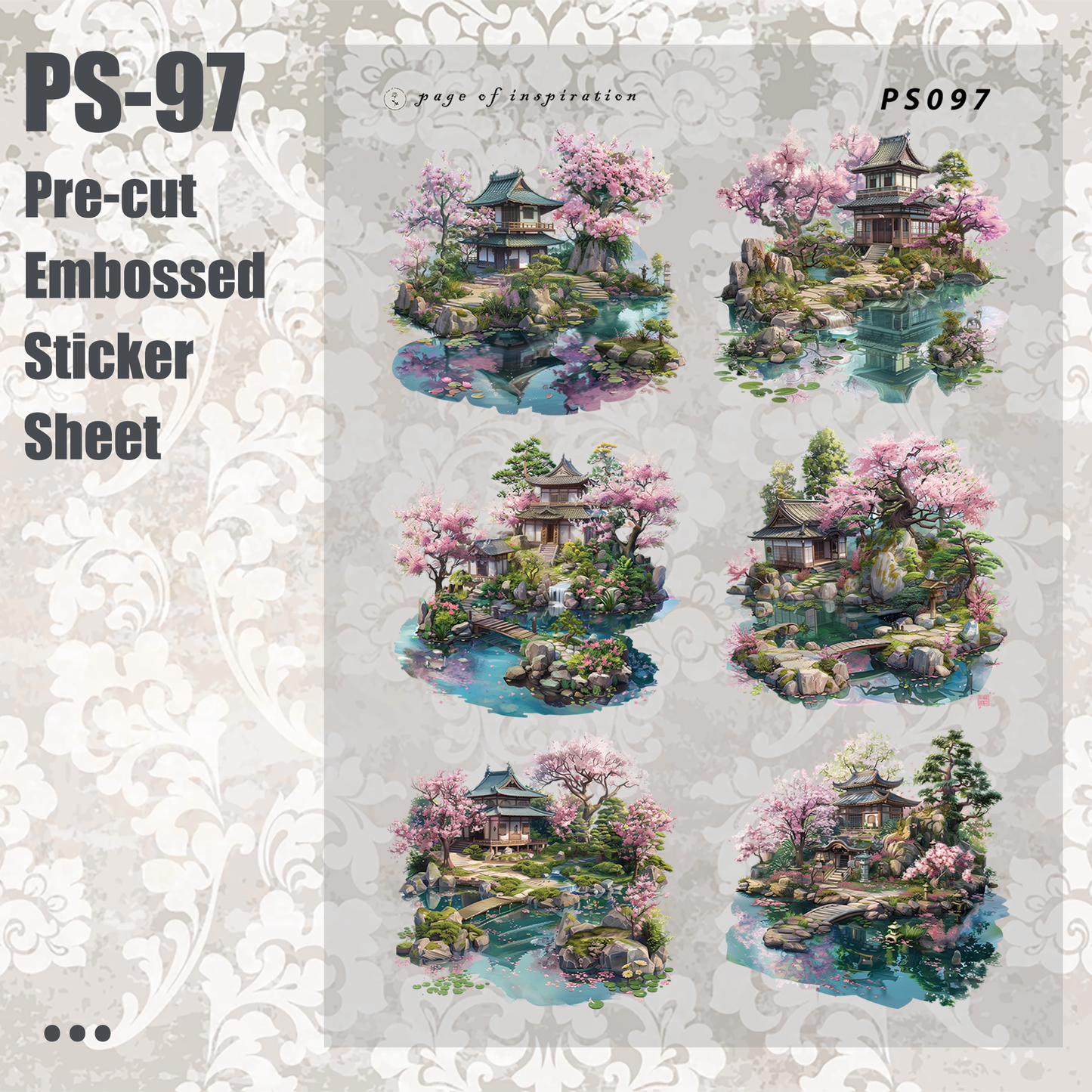 #PS-97 Pre-cut Embossed PET Sticker Sheet