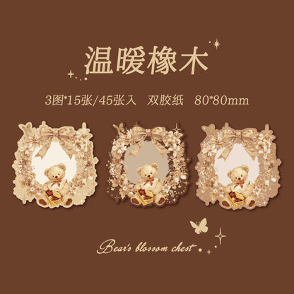 #02459 Bear and Flower Frame Series Sticker