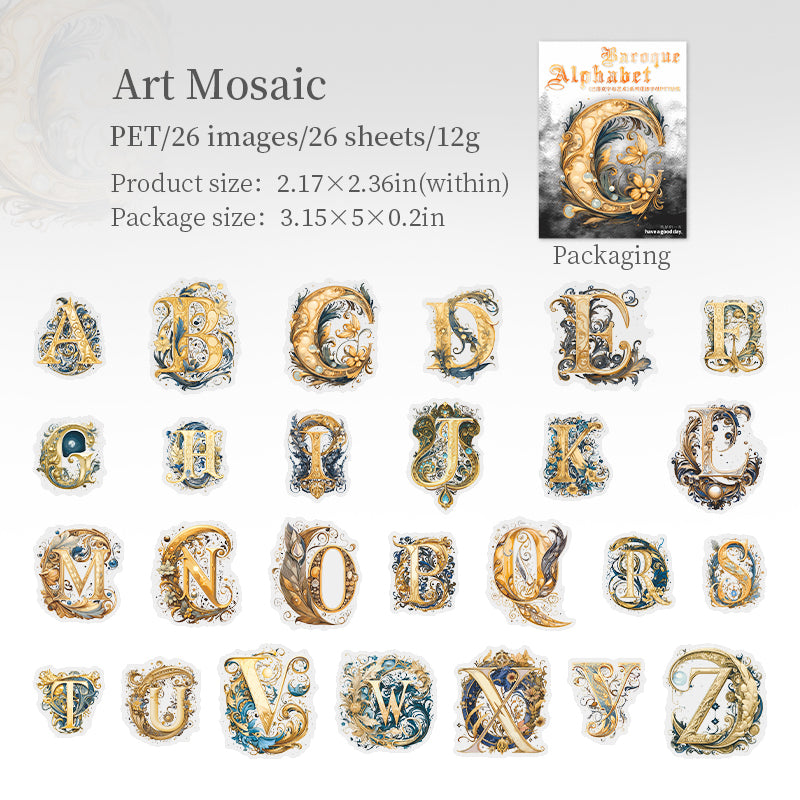 #02149 Barque Alphabet Art Series Sticker