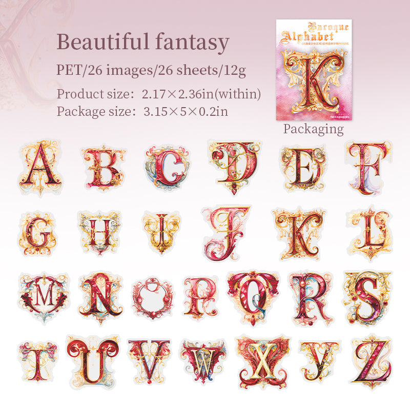 #02149 Barque Alphabet Art Series Sticker