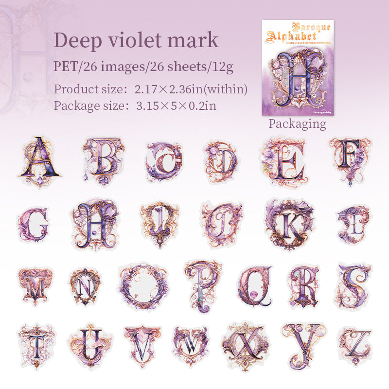 #02149 Barque Alphabet Art Series Sticker