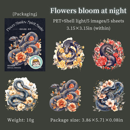 #02677 Snake and Flower Animal Series Sticker