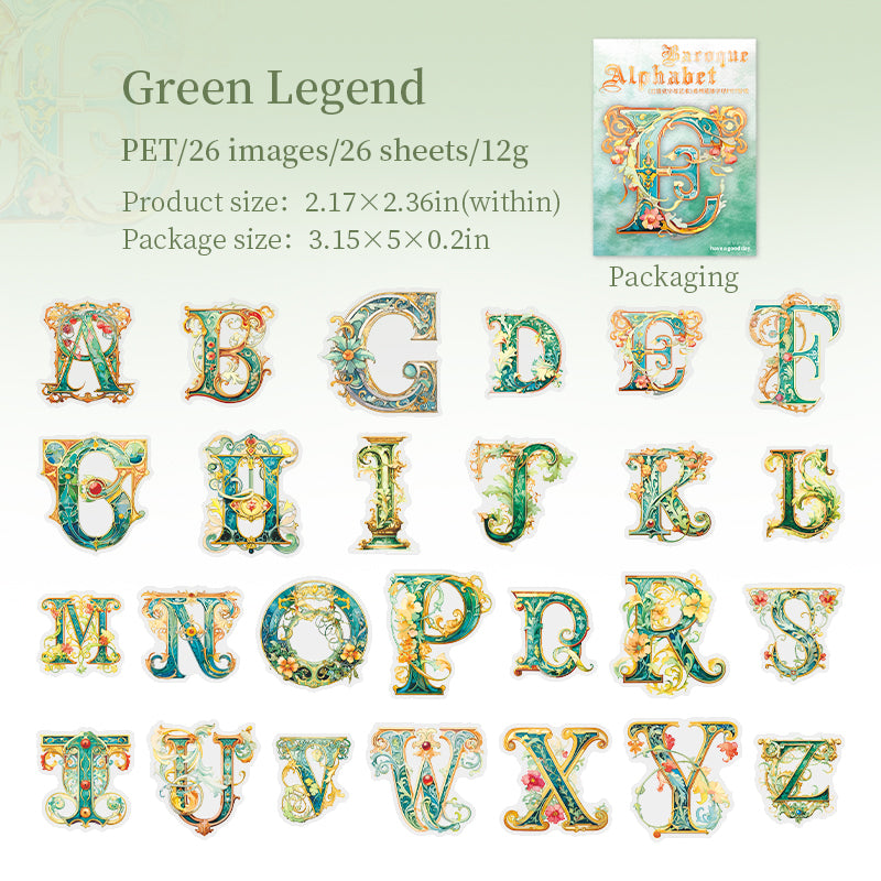 #02149 Barque Alphabet Art Series Sticker