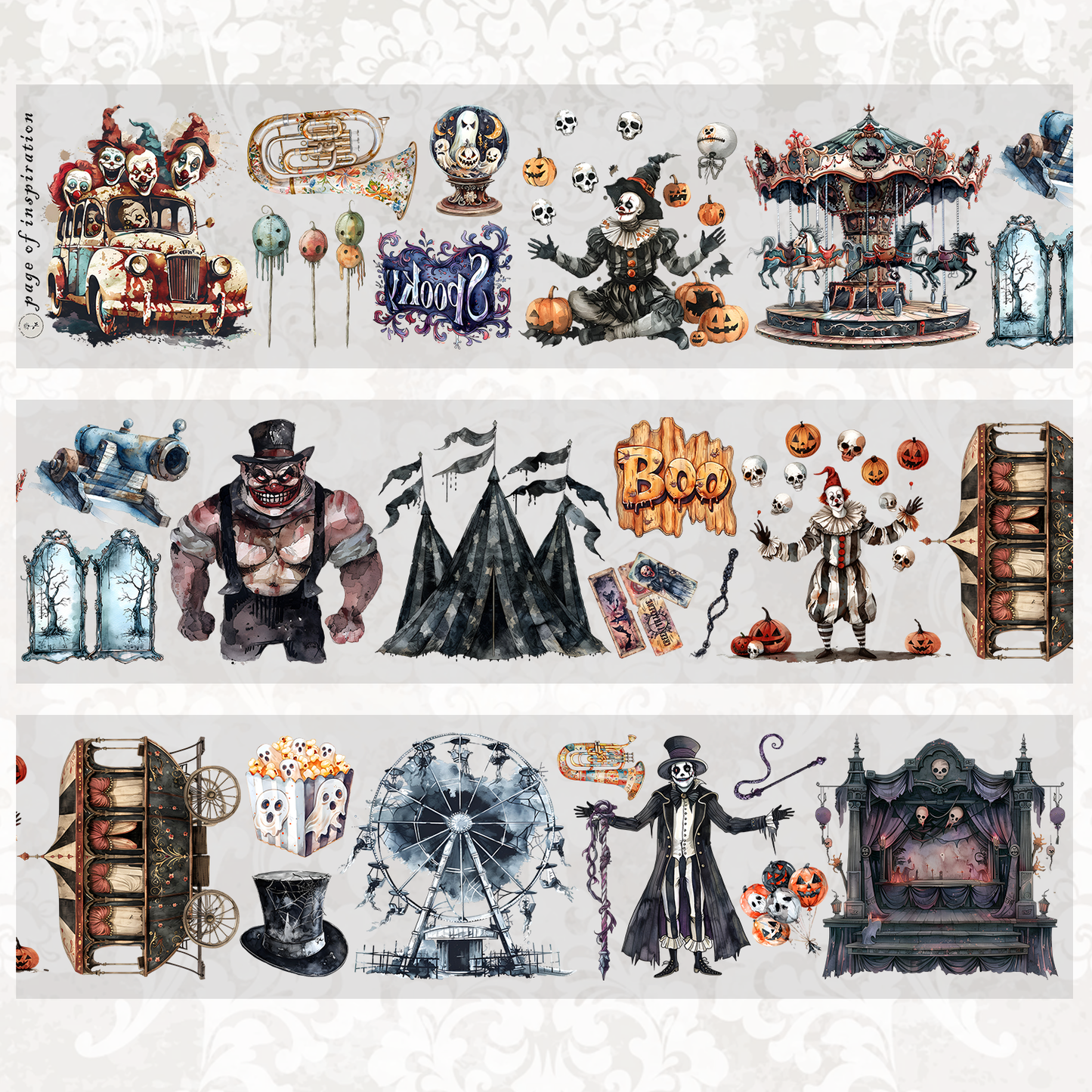 #M59 Customized PET Tape Gothic Carnival