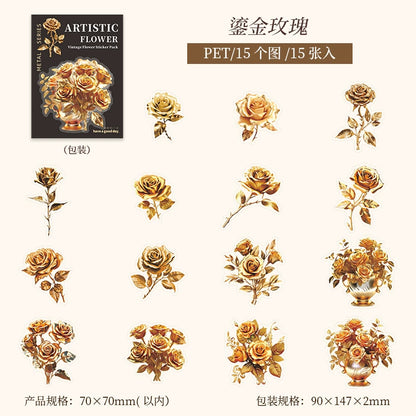 #20306 Vintage Golden Flower Series Sticker