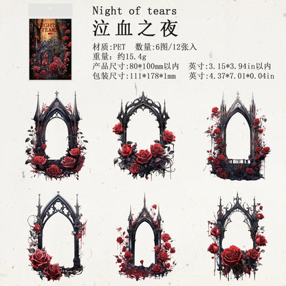 #20025 Gothic Flower Window Series Sticker