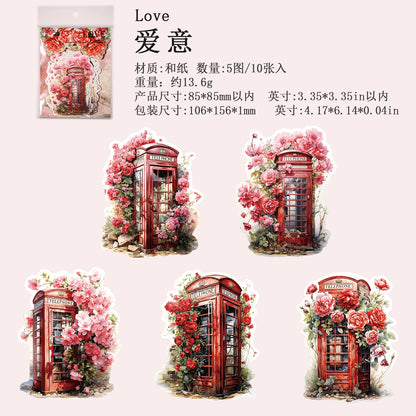#20023 Flower Telephone Booth Series Sticker