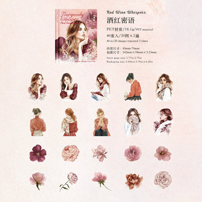 #20313 Girl with Flower Series Sticker