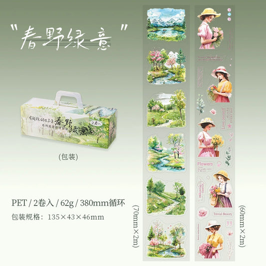 #03180 Four Seasons Flower Series Precut Tape Set 2 Rolls