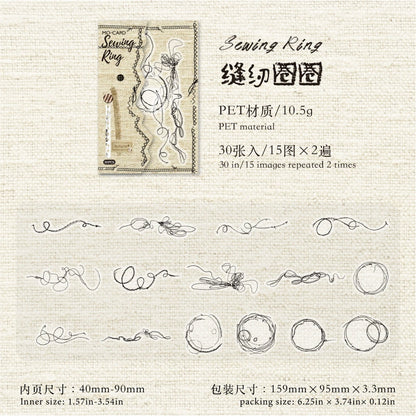 #02953 Sewing Mark Series Sticker