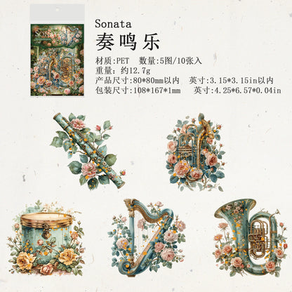 #02975 Romantic Instrument Series Sticker