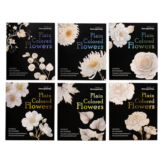 #20066 Plained Colored Flower Series Sticker
