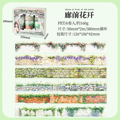 #03192 Flower And Wall Series Tape set 6 Rolls