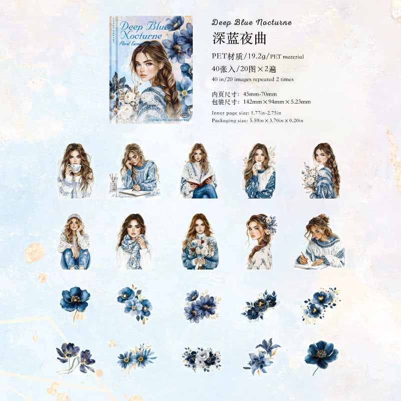 #20313 Girl with Flower Series Sticker