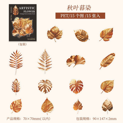 #20306 Vintage Golden Flower Series Sticker